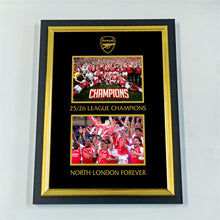 Load image into Gallery viewer, Arsenal: Champions of England — Dual-Photo Framed Picture