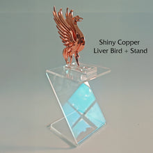 Load image into Gallery viewer, Liver Bird Statue + Optional Stand in Shiny Copper Metal