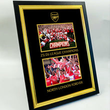 Load image into Gallery viewer, Arsenal: Champions of England — Dual-Photo Framed Picture
