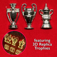 Load image into Gallery viewer, GGMU EDITION - MAN UNITED TROPHY HONOURS DESKTOP DISPLAY with 3D Trophy Replicas! (with DISCOUNT)
