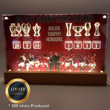 Load image into Gallery viewer, GGMU EDITION - MAN UNITED TROPHY HONOURS DESKTOP DISPLAY with 3D Trophy Replicas!
