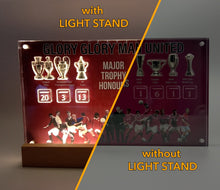 Load image into Gallery viewer, GGMU EDITION - MAN UNITED TROPHY HONOURS DESKTOP DISPLAY with 3D Trophy Replicas! (with DISCOUNT)
