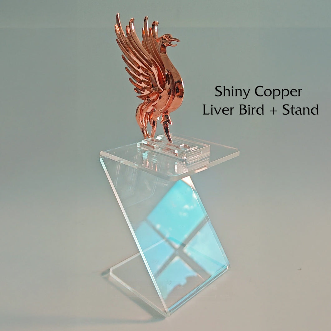 Liver Bird Statue + Optional Stand in Shiny Copper Metal